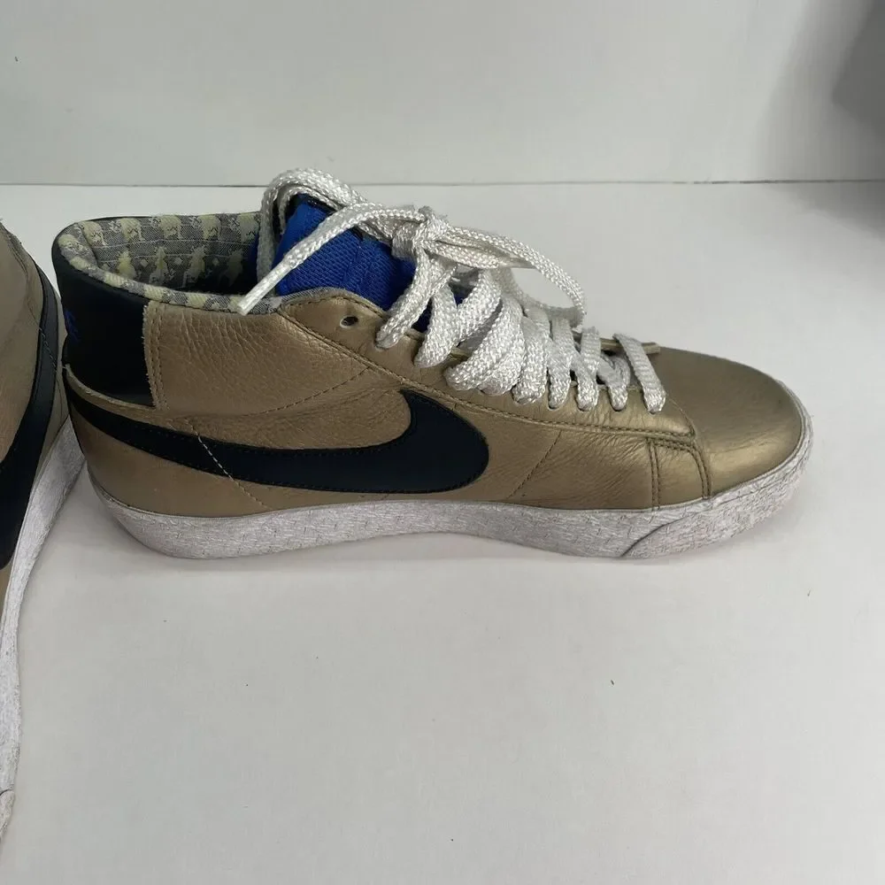 Nike Mens Blazer High Premium 316397-901 Gold Basketball Shoes Sneakers Size 9.5